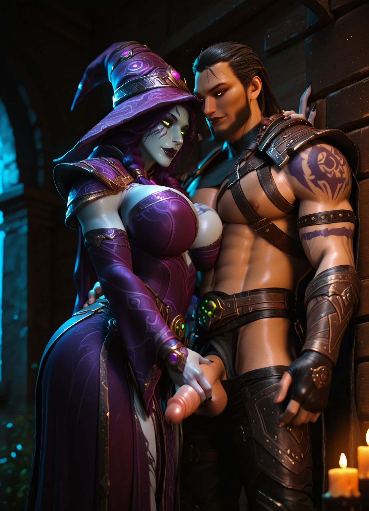 1girl, 1boy, penis, breasts, hetero, handjob · Yamete.gg