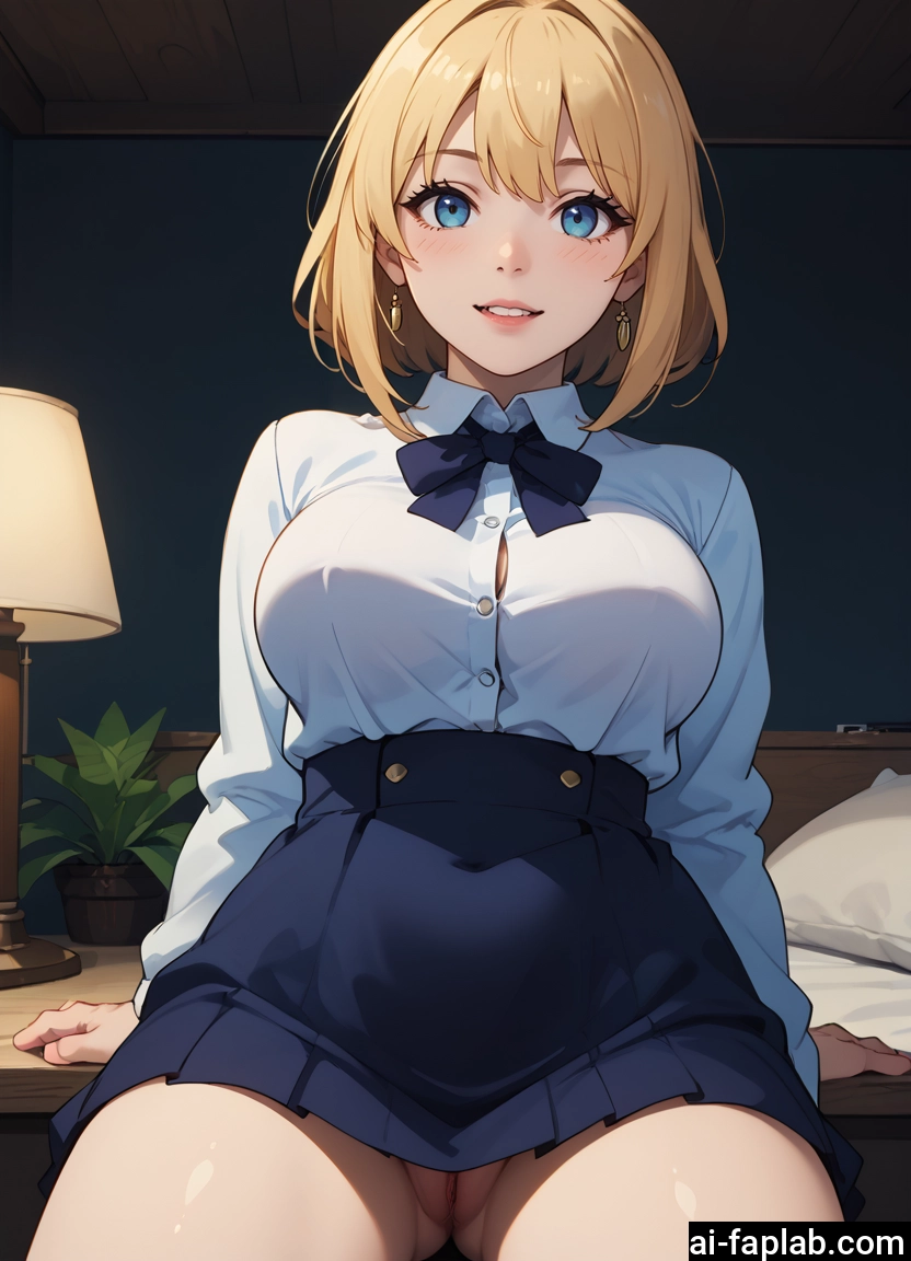 1girl, skirt, blue eyes, blonde hair, breasts, pussy · Yamete.gg