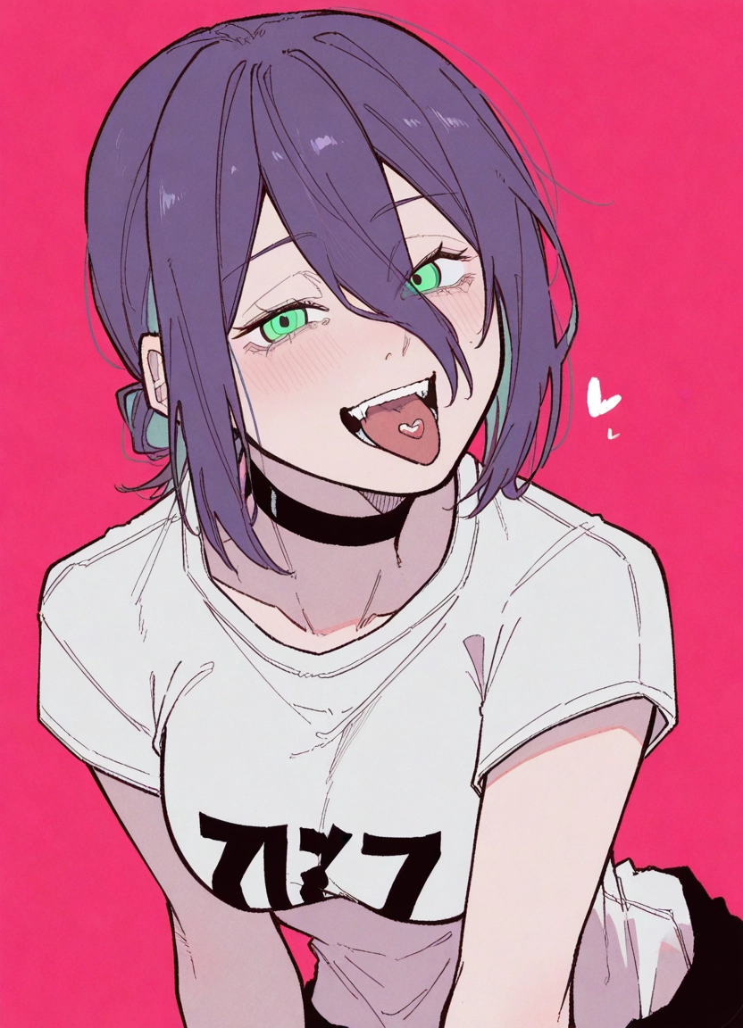 1girl, tongue, tongue out, shirt, solo, choker · Yamete.gg