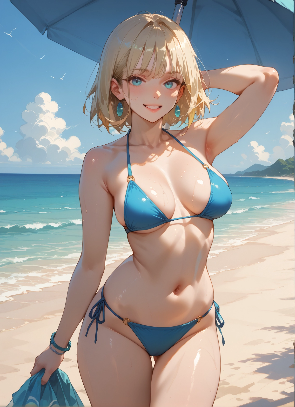 1girl, swimsuit, bikini, breasts, solo, jewelry · Yamete.gg