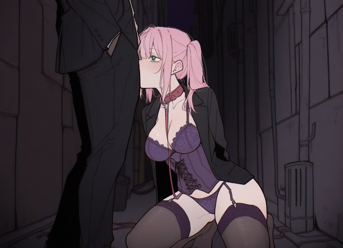 underwear, 1girl, panties, breasts, thighhighs, 1boy · Yamete.gg