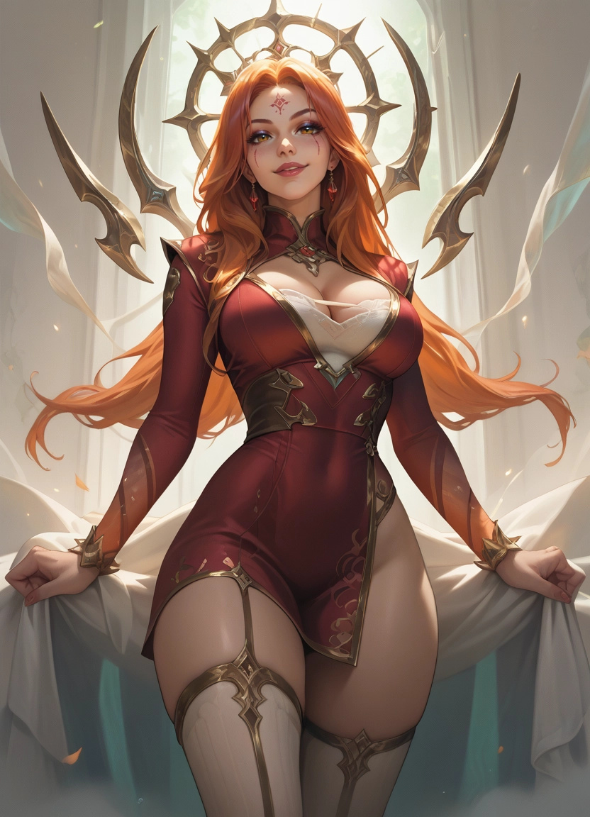 1girl, breasts, solo, thighhighs, long hair, jewelry