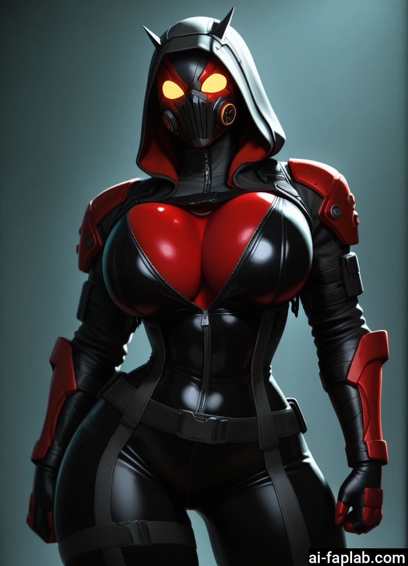 1girl, breasts, bodysuit, solo, hood, mask · Yamete.gg