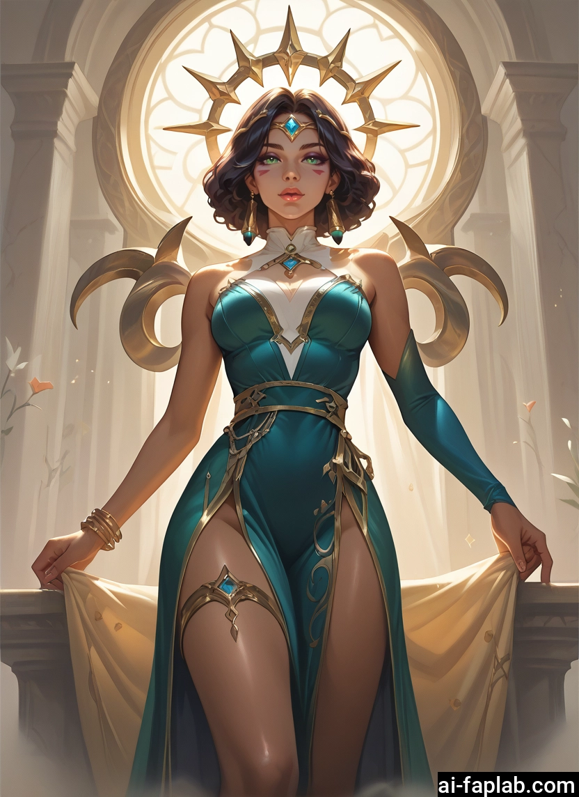 1girl, solo, jewelry, green eyes, breasts, dress · Yamete.gg