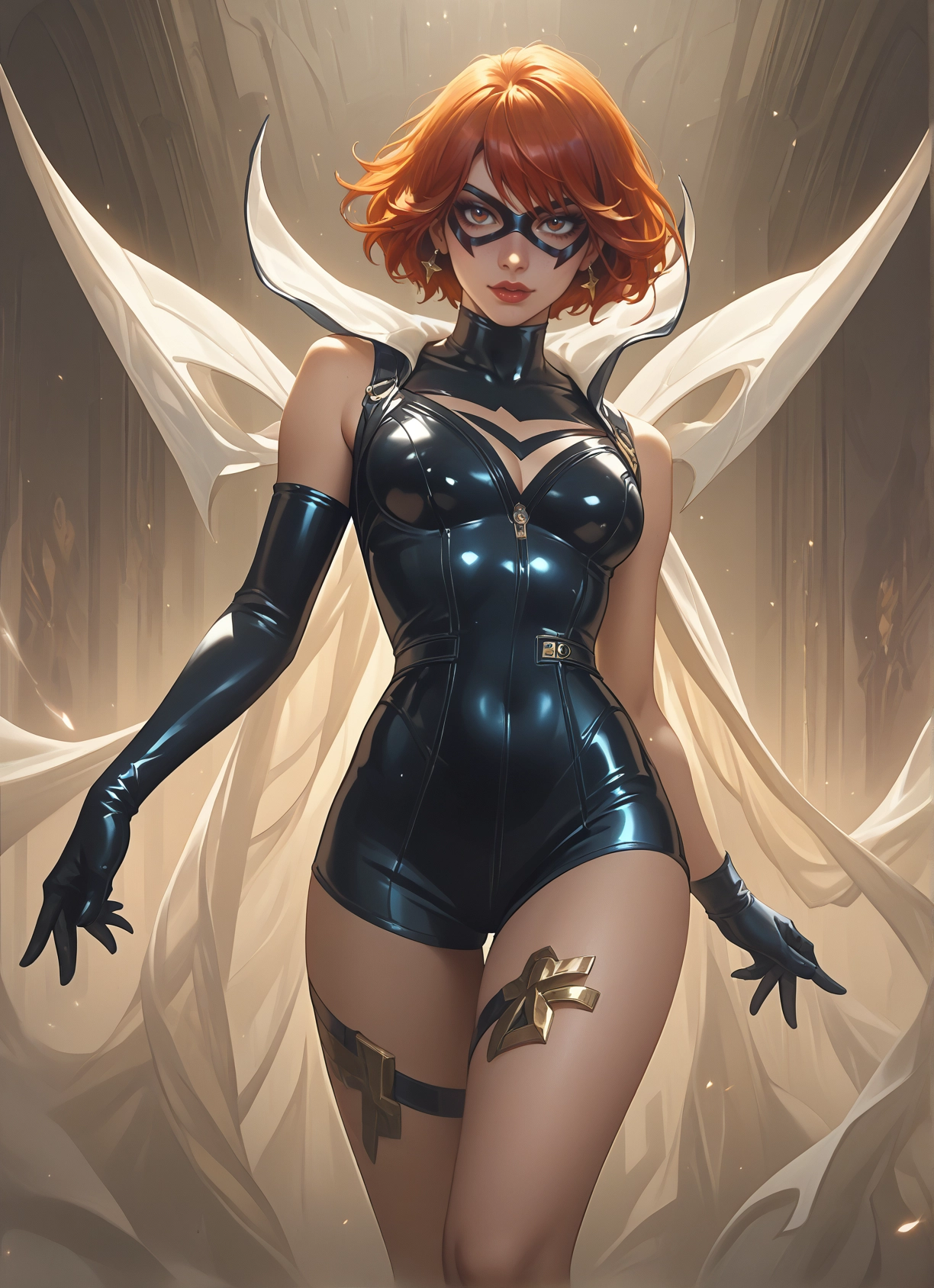 1girl, gloves, solo, mask, breasts, jewelry · Yamete.gg