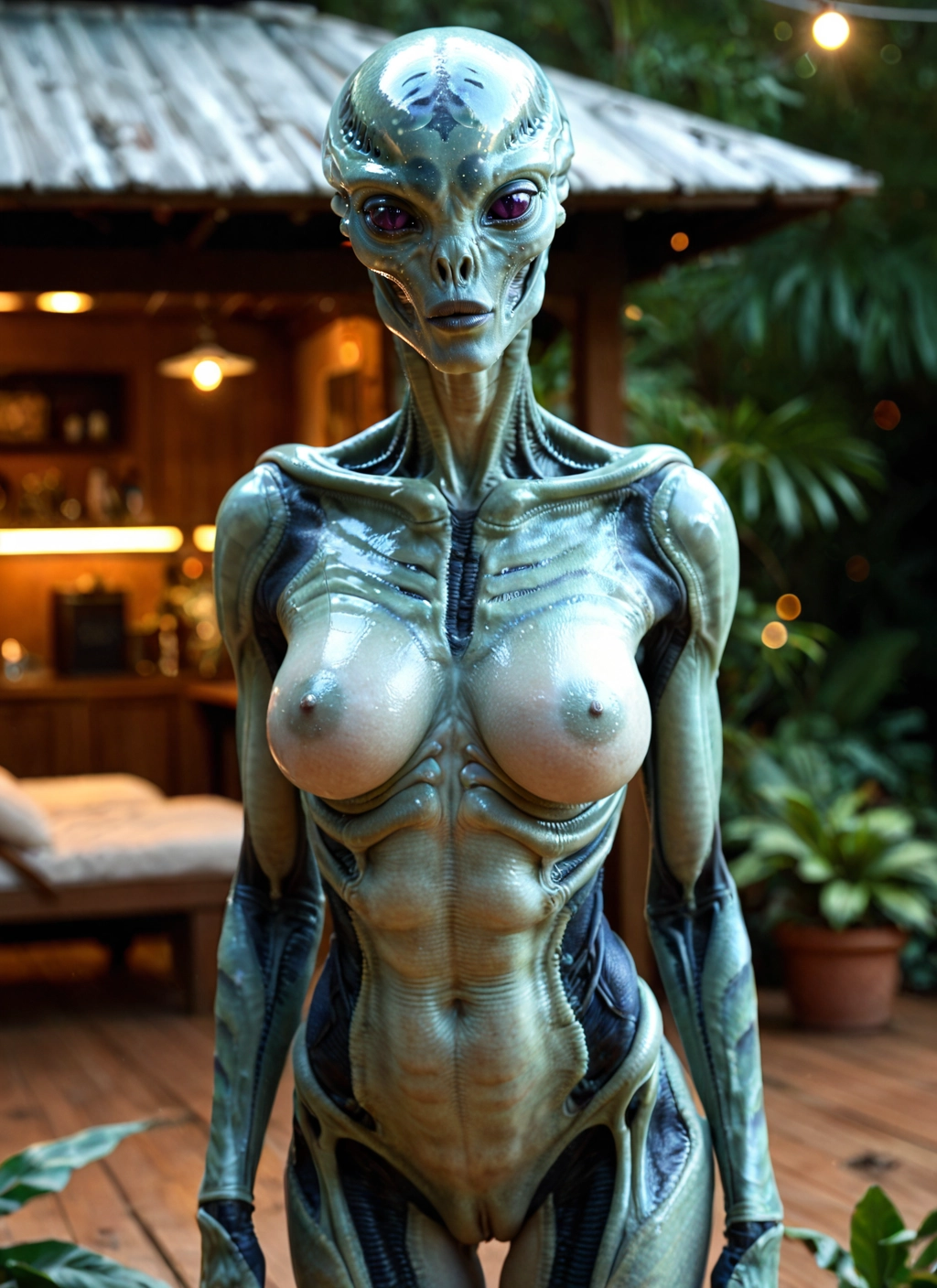 1girl, solo, nipples, breasts, alien, pussy · Yamete.gg