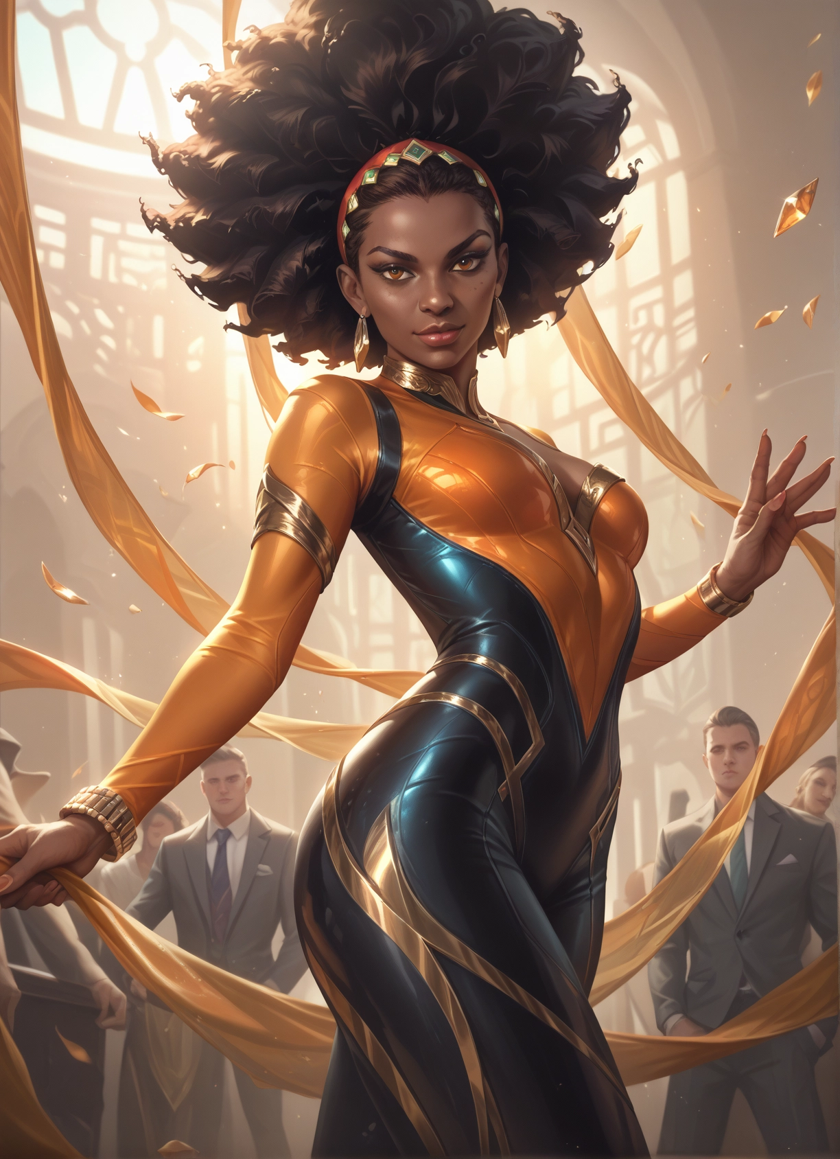 1girl, dark skin, jewelry, earrings, dark-skinned female, breasts · Yamete.gg