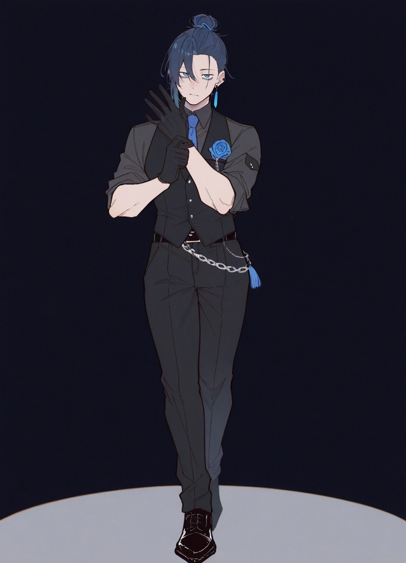 1boy, solo, male focus, gloves, shirt, vest · Yamete.gg
