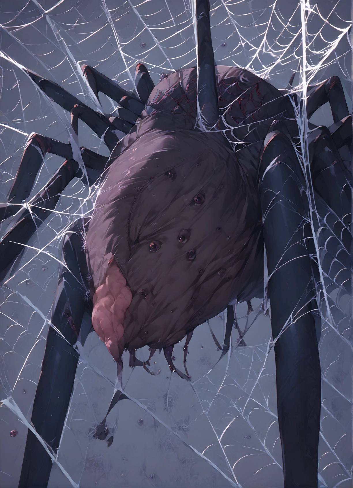 no humans, silk, spider web, bug, spider, arthropod girl