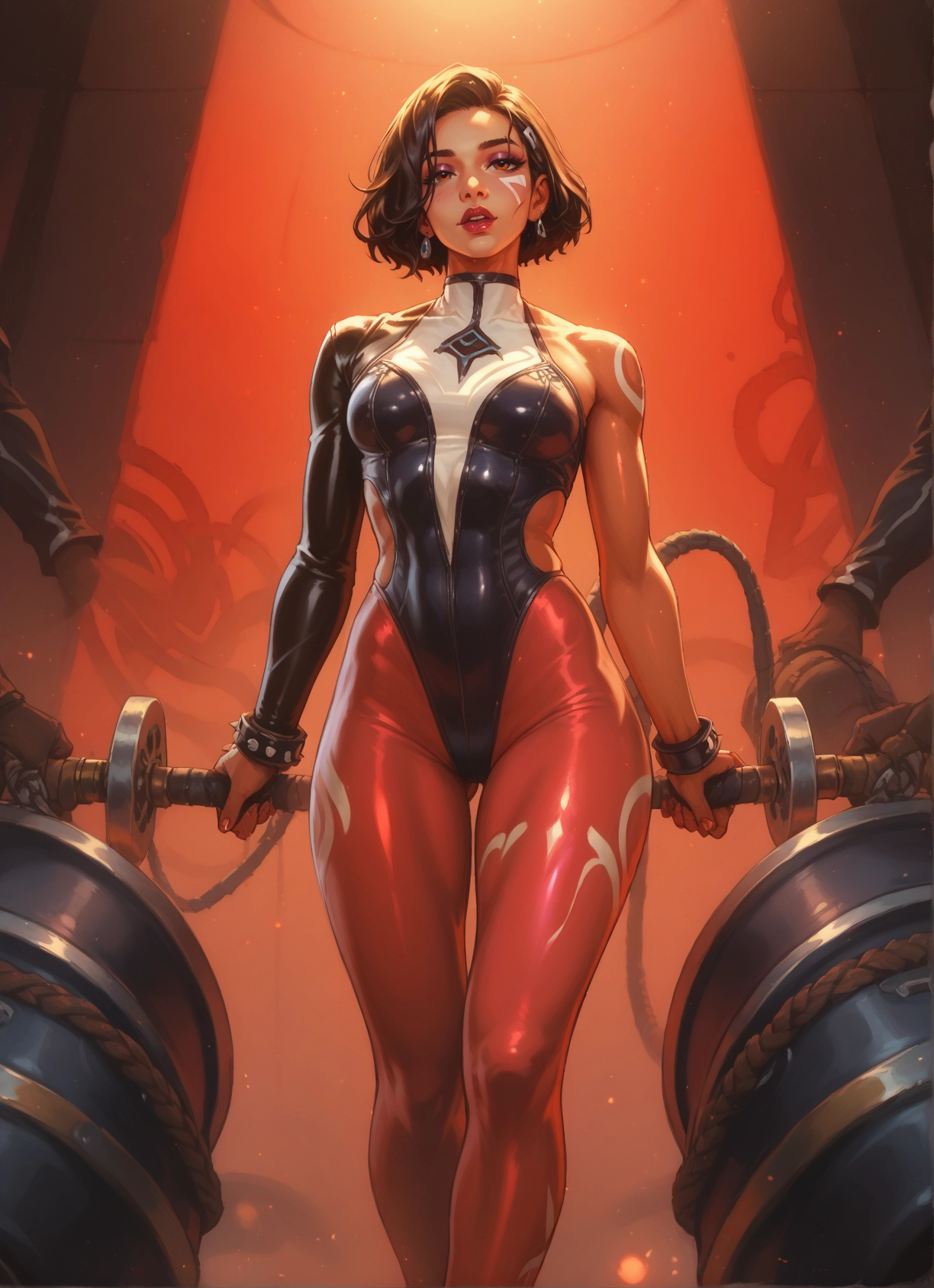 1girl, jewelry, earrings, breasts, short hair, bracelet · Yamete.gg