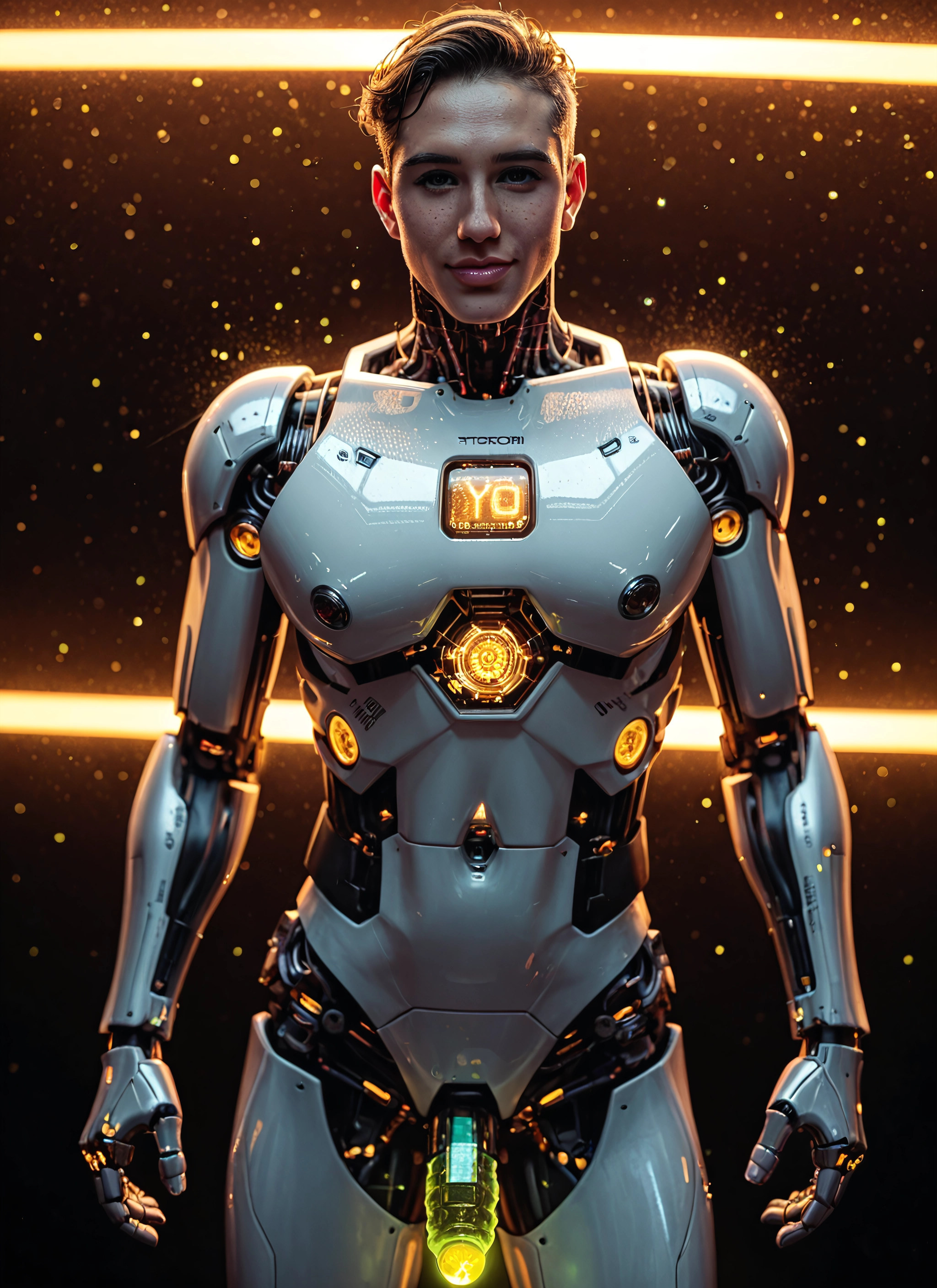 solo, 1girl, science fiction, looking at viewer, freckles, realistic · Yamete.gg