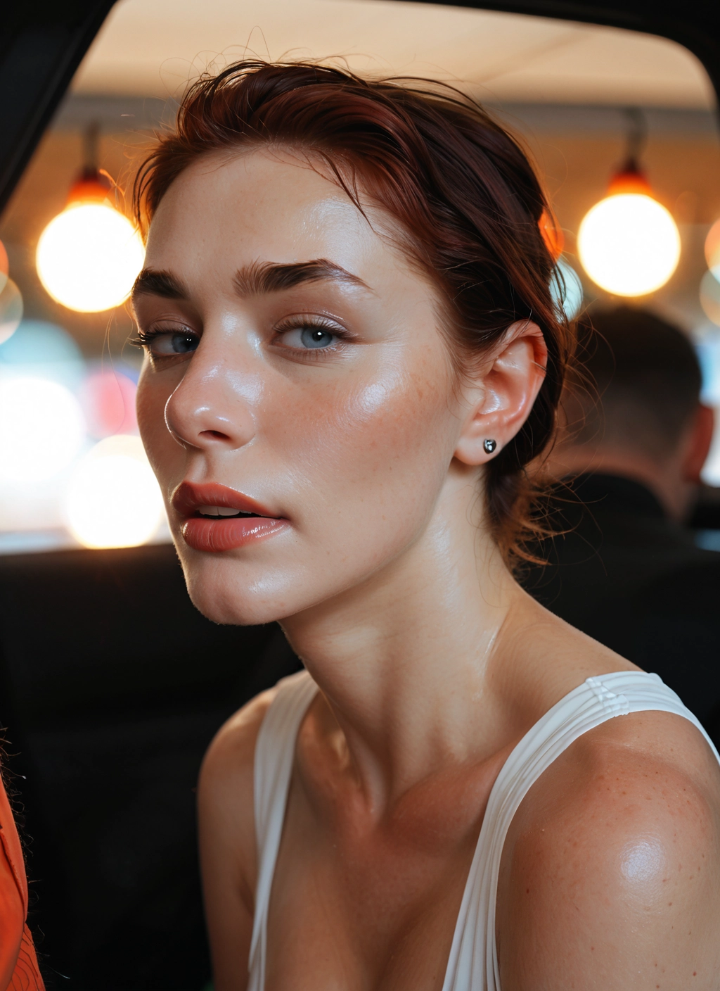 1girl, jewelry, earrings, looking at viewer, lips, blue eyes · Yamete.gg