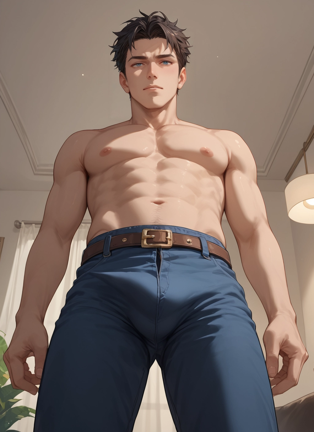 male focus, 1boy, nipples, solo, pectorals, topless male · Yamete.gg
