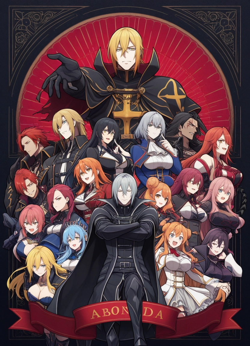 multiple girls, multiple boys, red hair, breasts, black hair, 6+girls · Yamete.gg