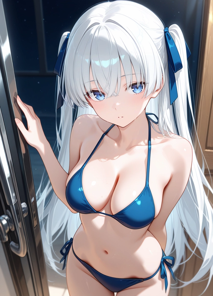 1girl, solo, breasts, swimsuit, string bikini, blue eyes · Yamete.gg
