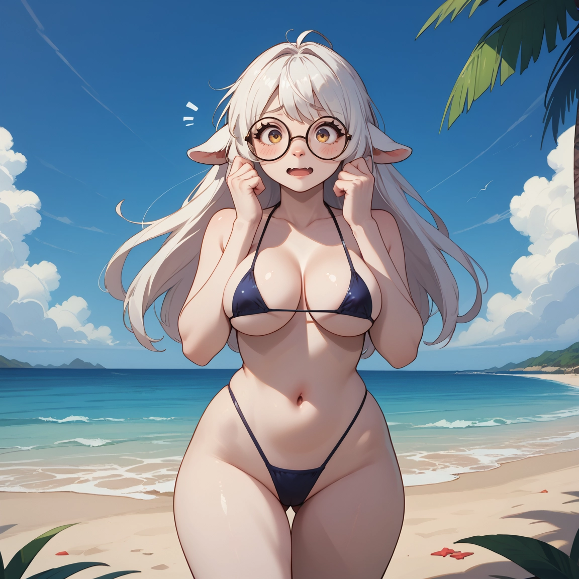 furry, 1girl, swimsuit, breasts, bikini, solo · Yamete.gg