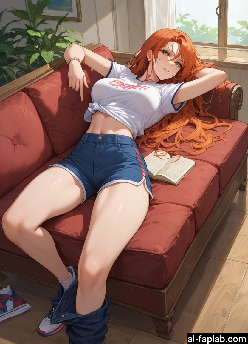 1girl, shorts, long hair, breasts, navel, jewelry · Yamete.gg