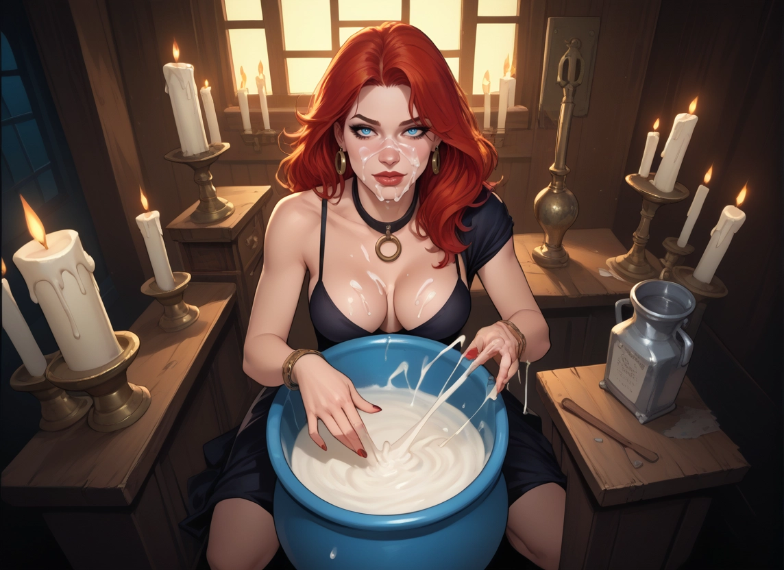 1girl, breasts, jewelry, earrings, candle, solo · Yamete.gg