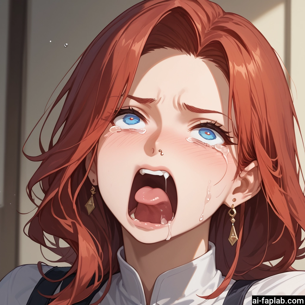 1girl, blue eyes, jewelry, earrings, solo, open mouth