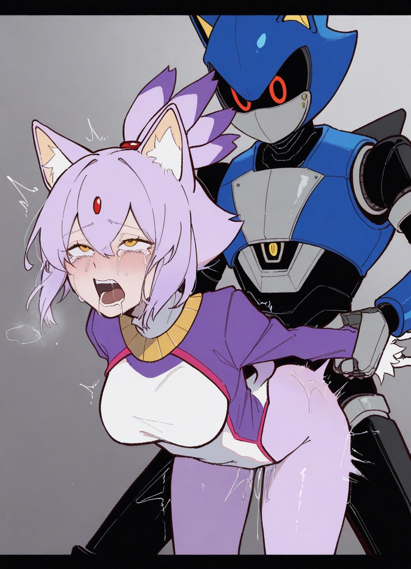 animal ears, 1girl, hetero, sex, humanoid robot, 1boy