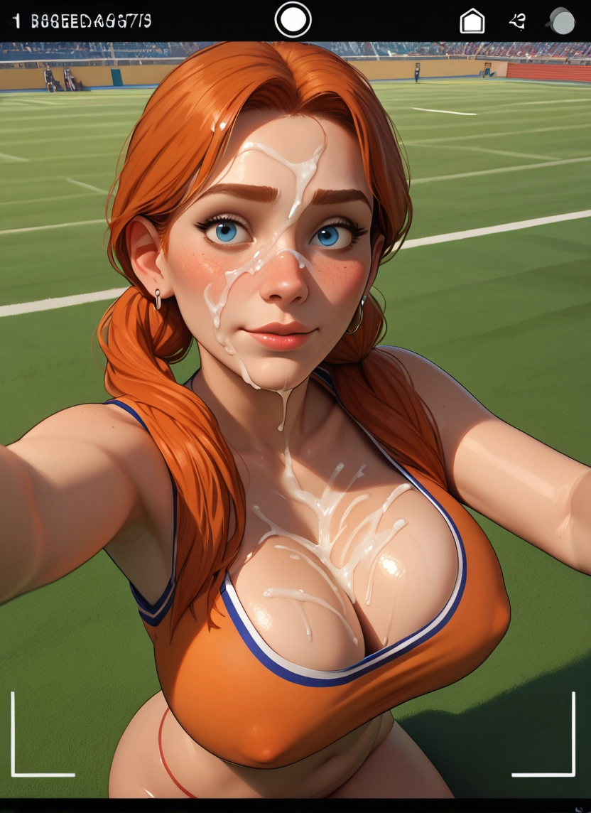 breasts, 1girl, cum, jewelry, facial, earrings · Yamete.gg
