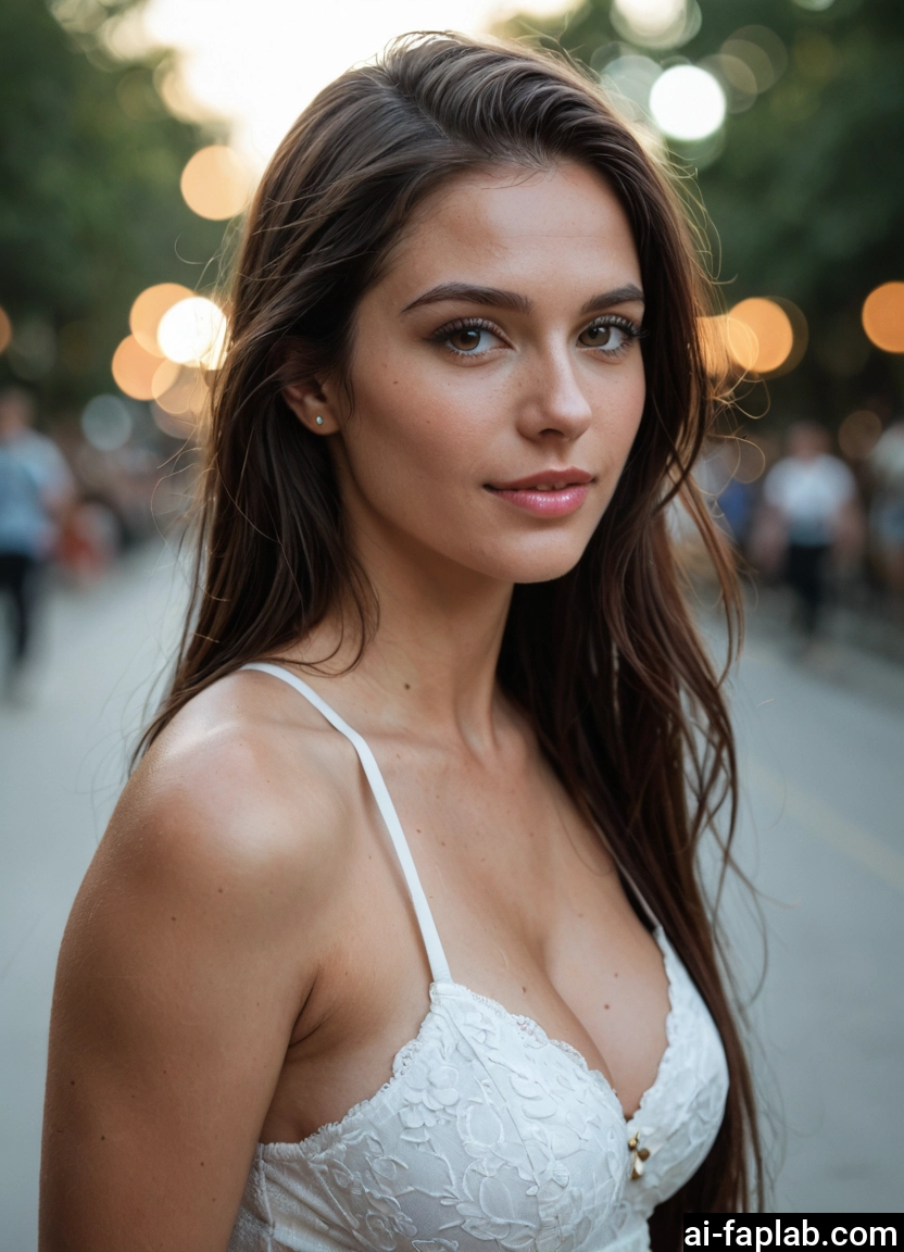 1girl, breasts, cleavage, solo, brown eyes, long hair