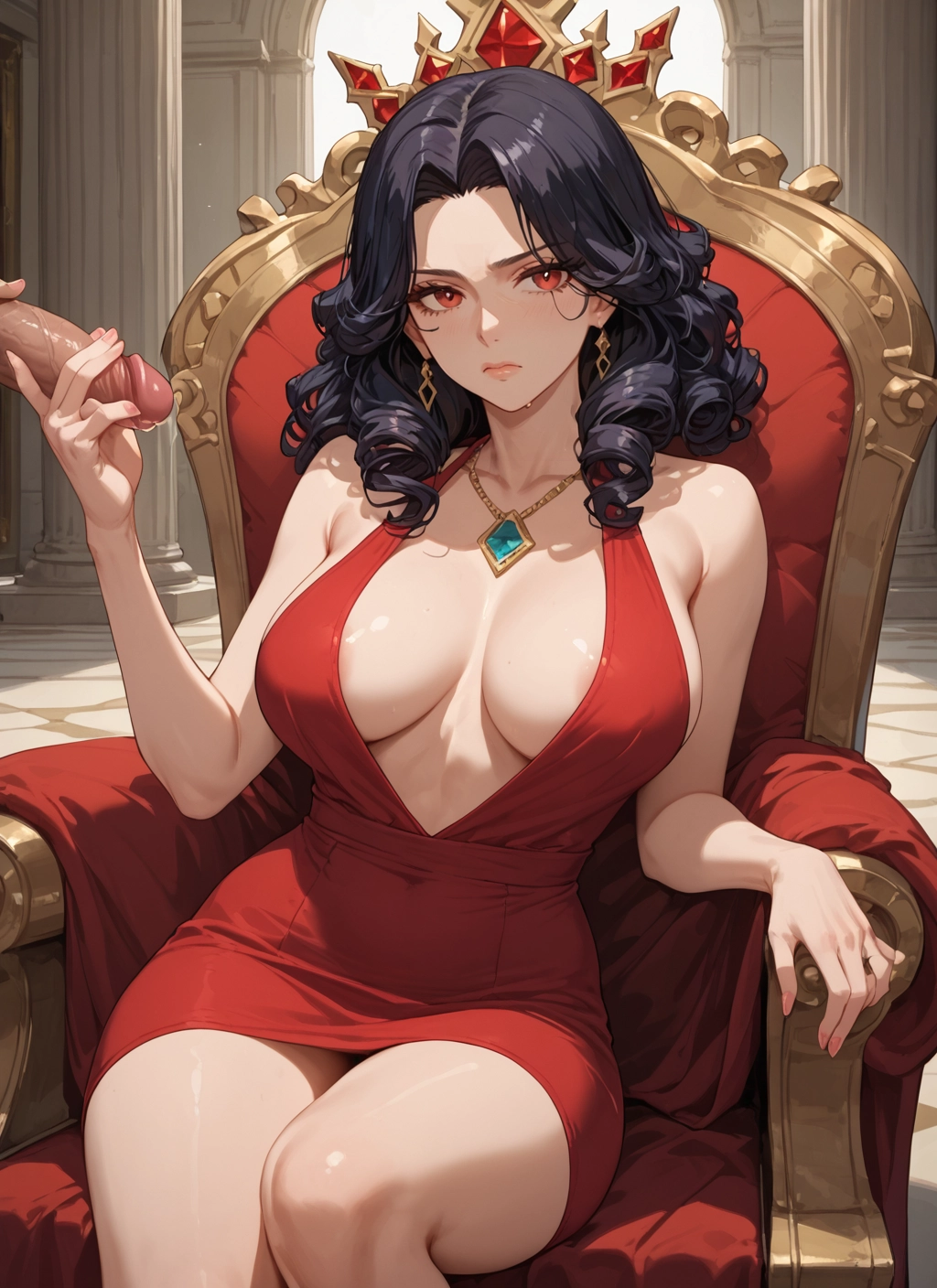 breasts, 1girl, penis, dress, hetero, jewelry · Yamete.gg