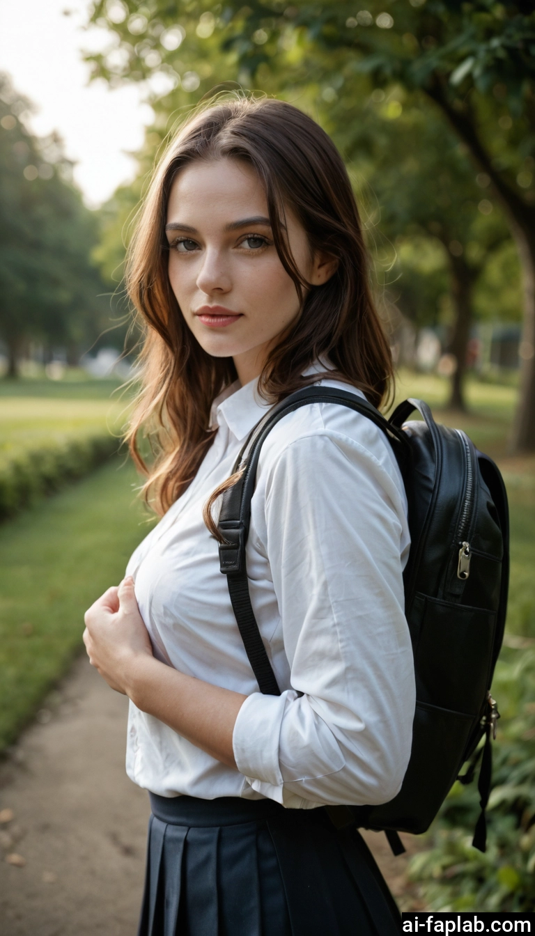 1girl, solo, bag, backpack, skirt, shirt · Yamete.gg