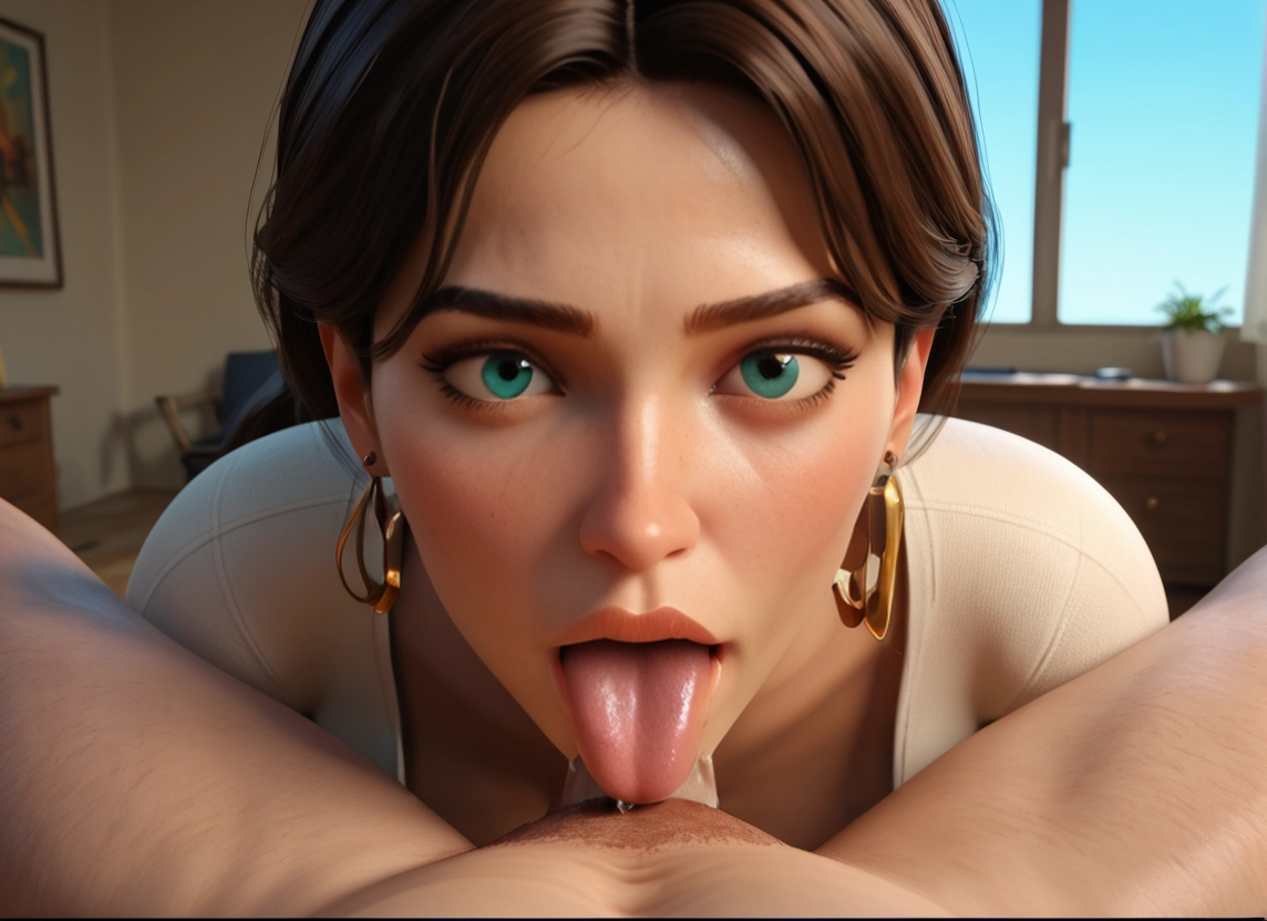 pov, oral, jewelry, earrings, looking at viewer, 2girls · Yamete.gg