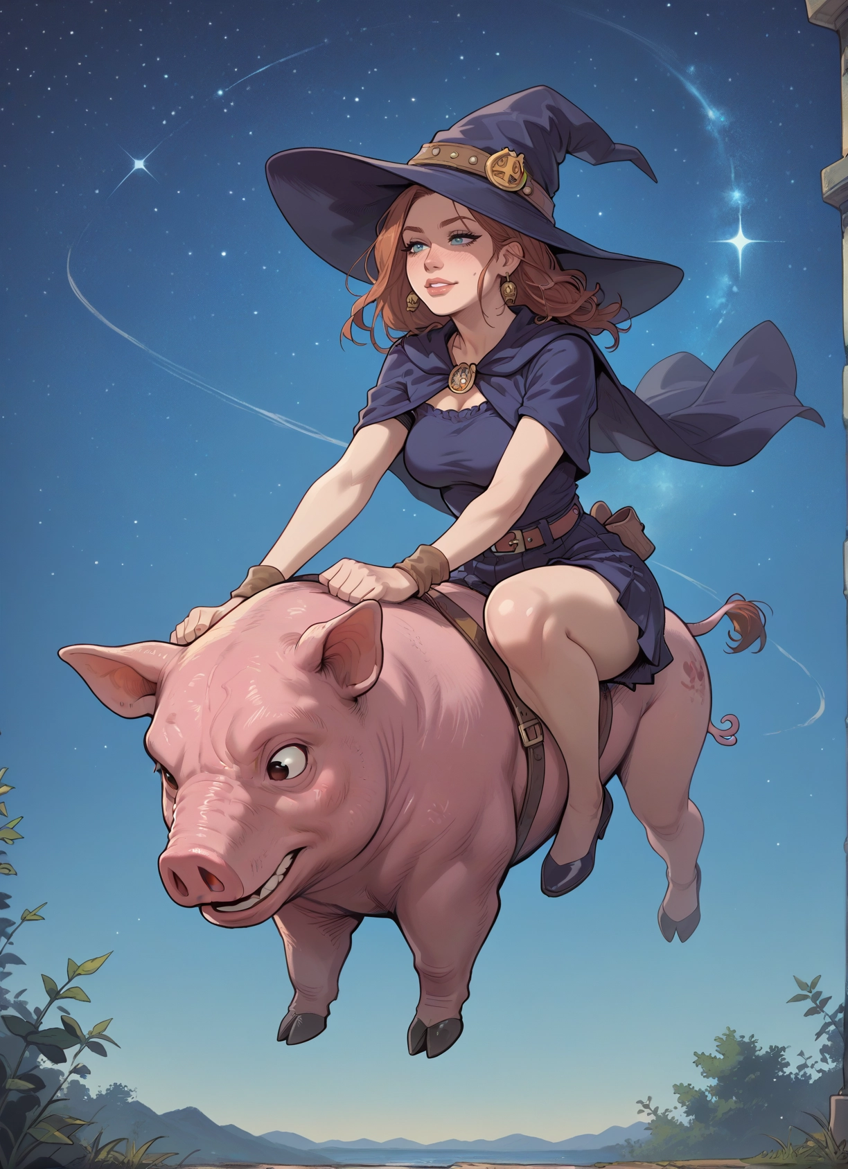 1girl, hat, witch hat, blue eyes, jewelry, earrings · Yamete.gg