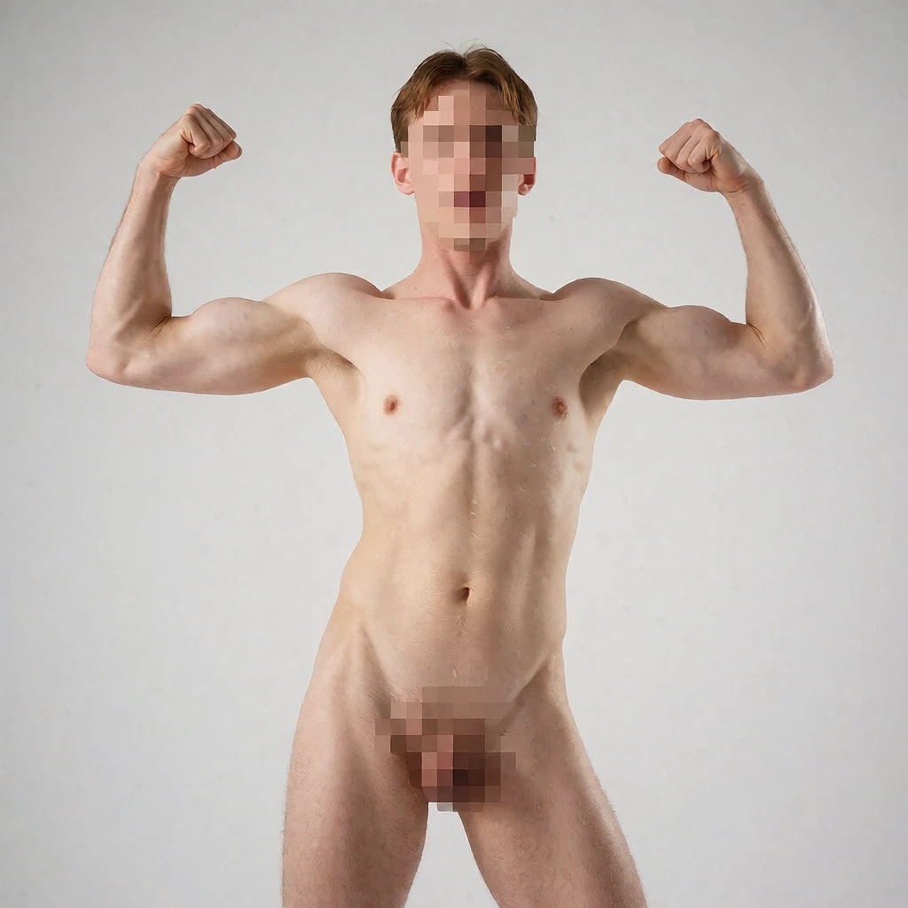 bara, censored, 1boy, male focus, solo, nipples · Yamete.gg