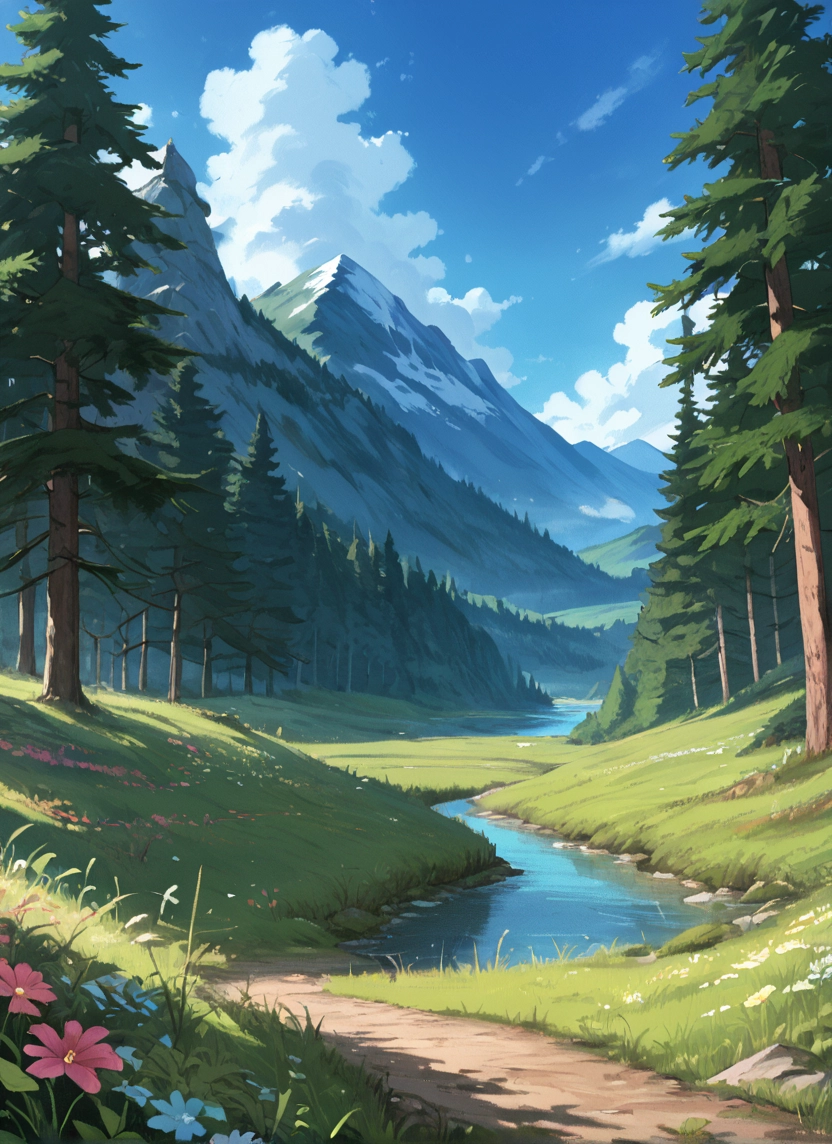 no humans, scenery, sky, cloud, tree, flower