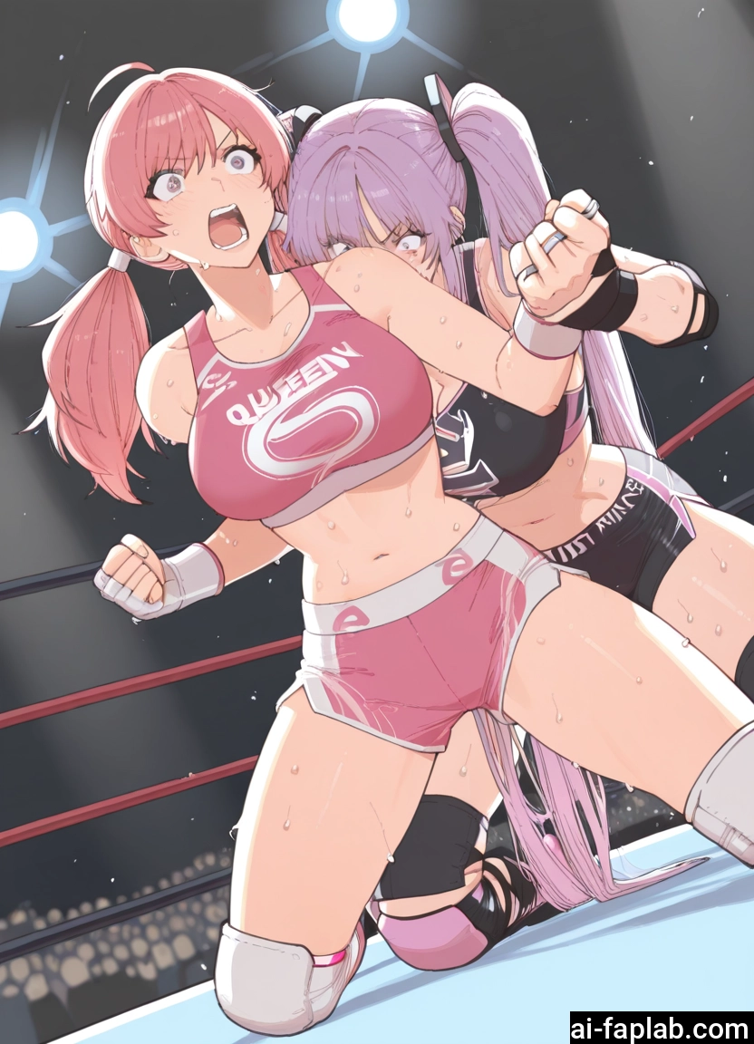 multiple girls, 2girls, twintails, breasts, sweat, long hair · Yamete.gg