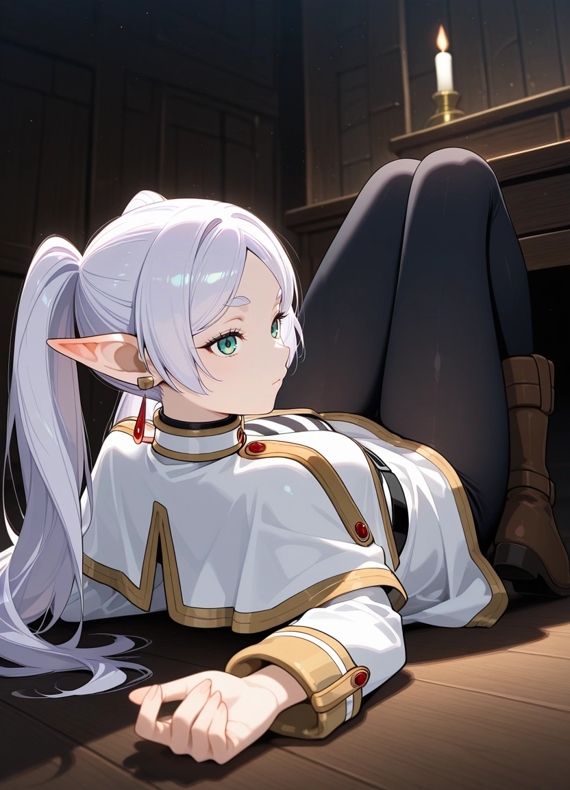 1girl, solo, white capelet, jewelry, pointy ears, long hair · Yamete.gg