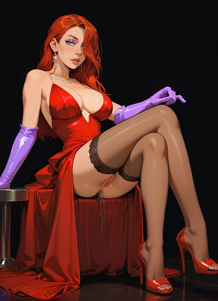 1girl, breasts, gloves, dress, solo, jewelry · Yamete.gg
