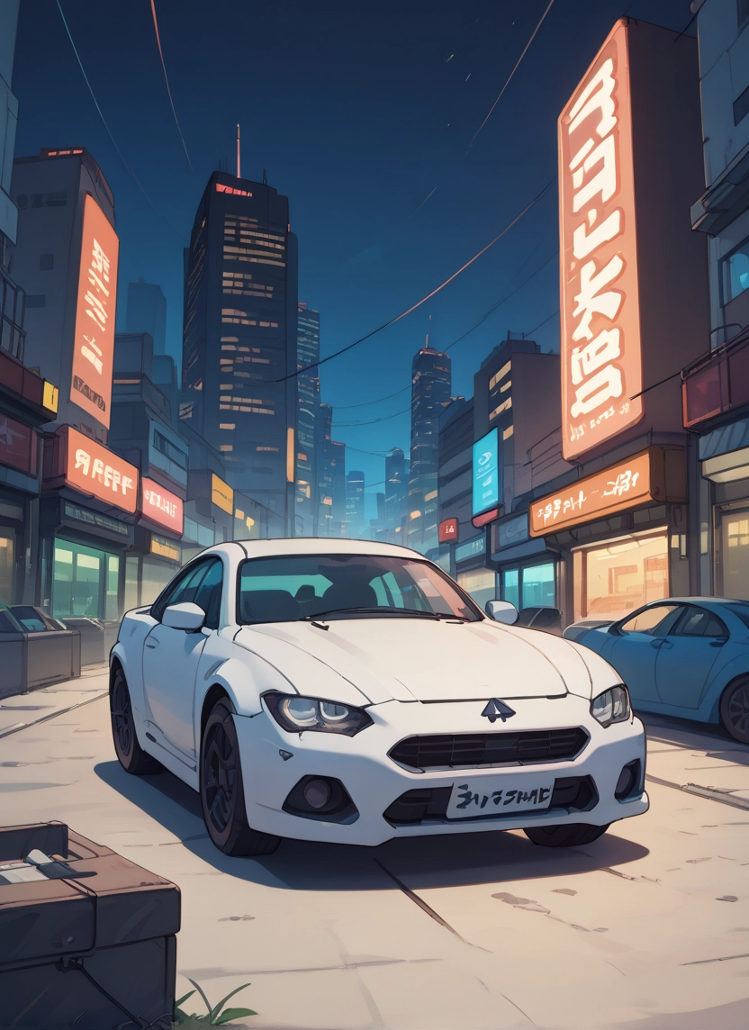 car, motor vehicle, ground vehicle, vehicle focus, night, no humans · Yamete.gg