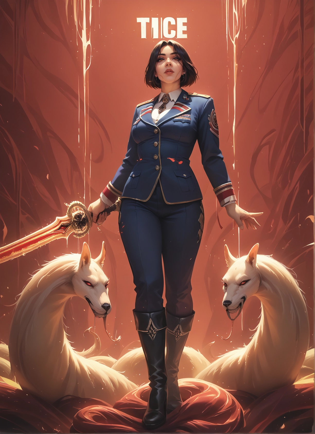 1girl, weapon, uniform, sword, boots, military uniform · Yamete.gg