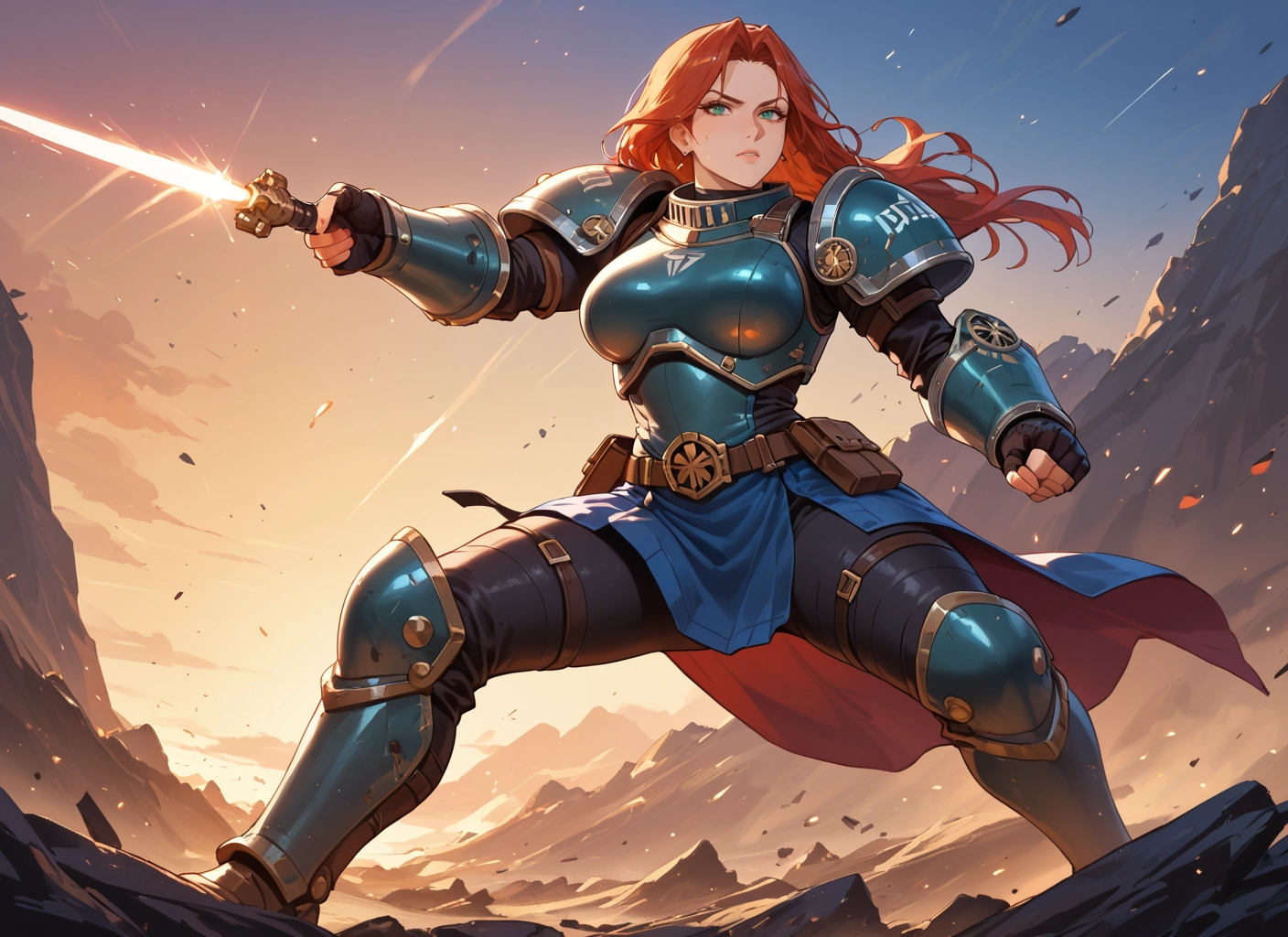 1girl, weapon, sword, armor, solo, long hair · Yamete.gg