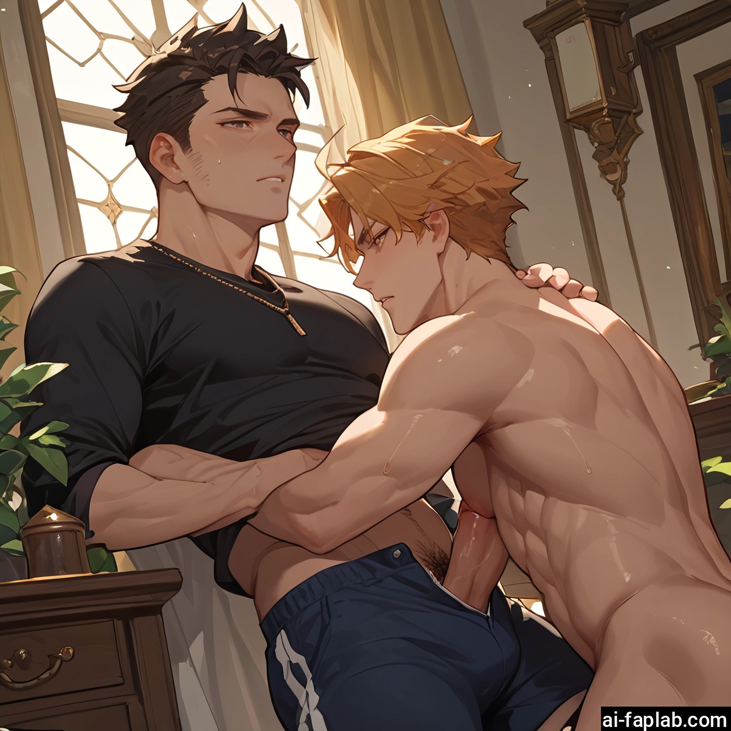 yaoi, bara, multiple boys, 2boys, male focus, penis · Yamete.gg