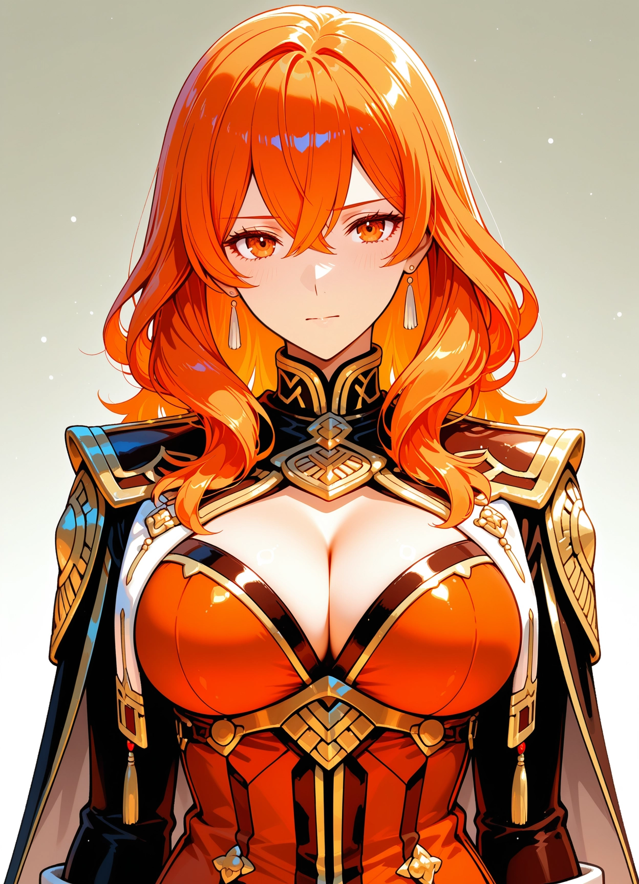 1girl, breasts, solo, cleavage, large breasts, earrings · Yamete.gg