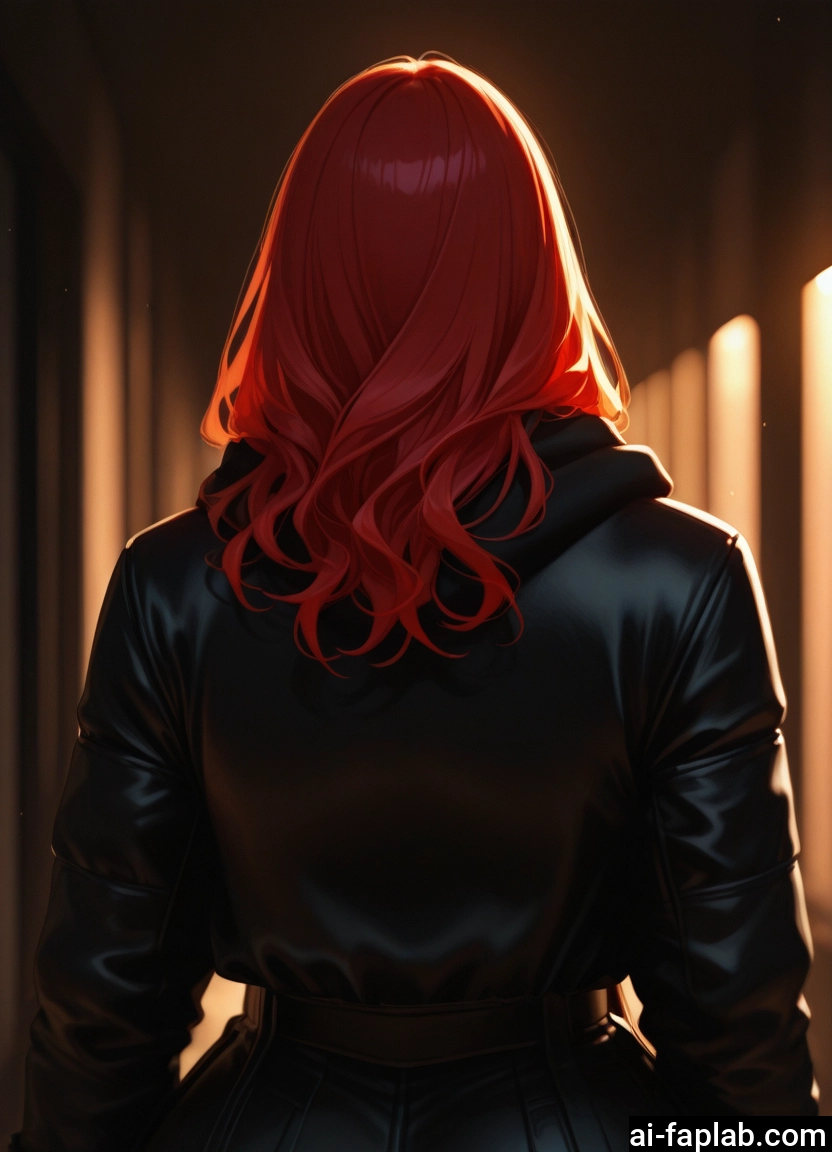 1girl, solo, from behind, long hair, facing away, hood