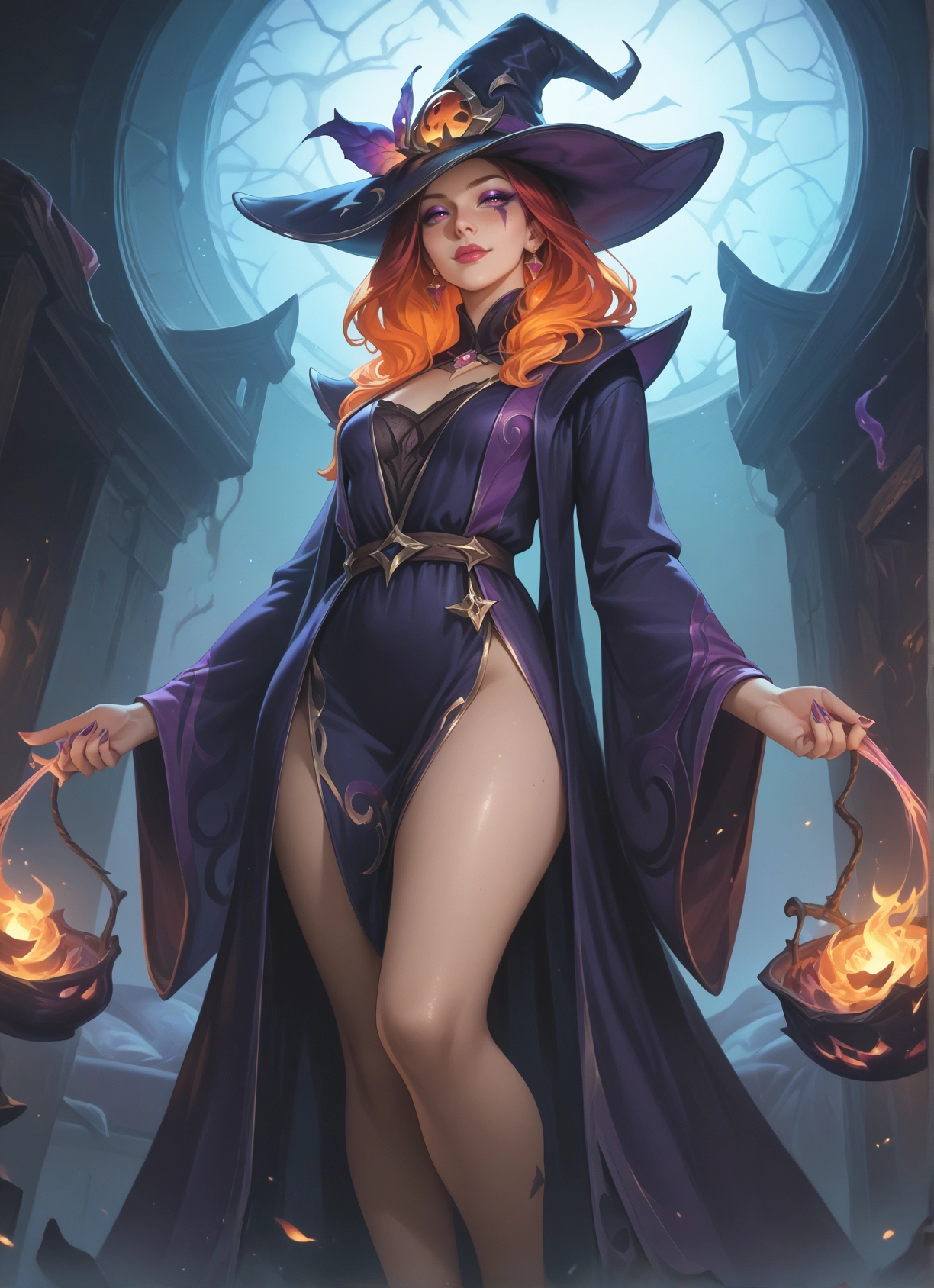 1girl, hat, witch hat, solo, jewelry, breasts · Yamete.gg
