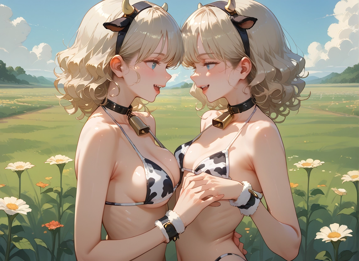 multiple girls, breasts, 2girls, swimsuit, bikini, flower · Yamete.gg