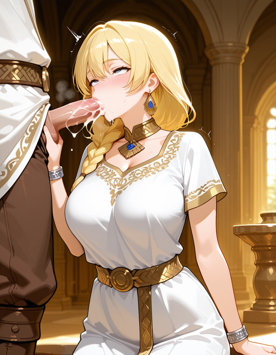 1girl, hetero, oral, fellatio, breasts, blonde hair · Yamete.gg