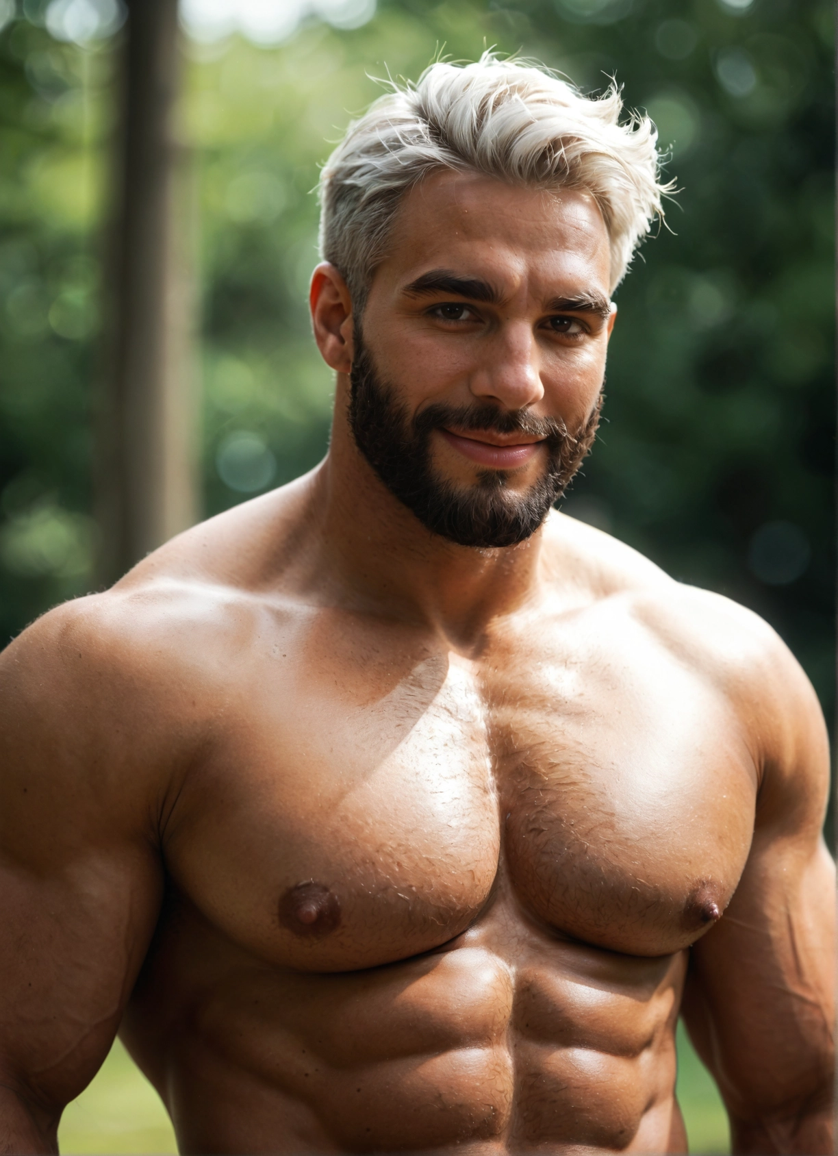 bara, 1boy, male focus, solo, muscular, pectorals · Yamete.gg