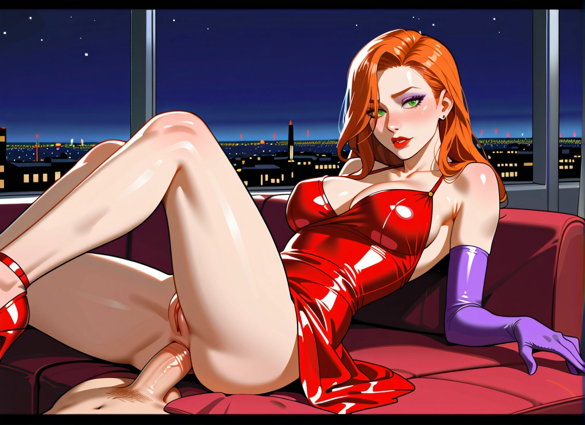 1girl, penis, breasts, gloves, hetero, dress · Yamete.gg