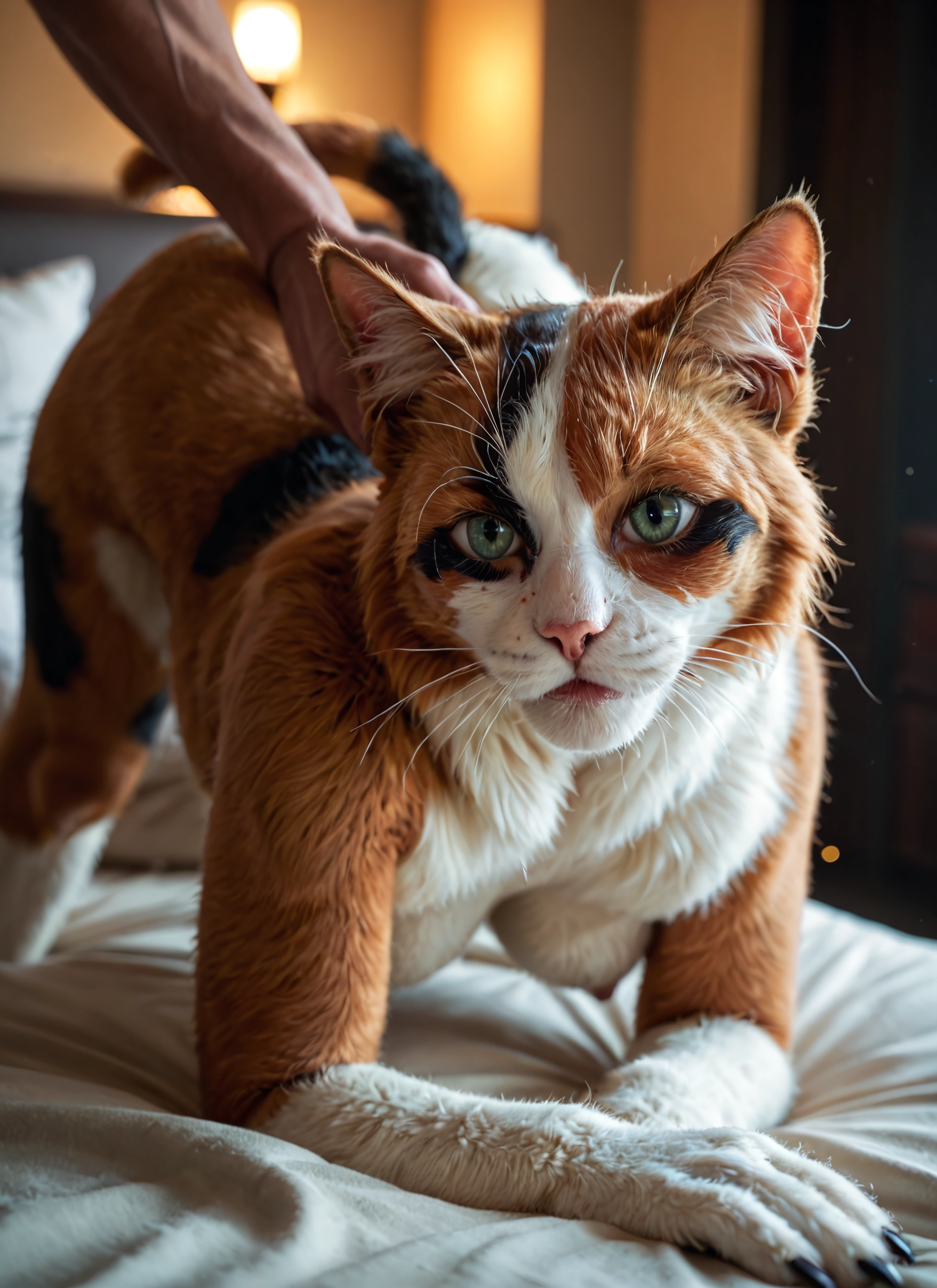 furry, cat, breasts, whiskers, 1girl, green eyes · Yamete.gg