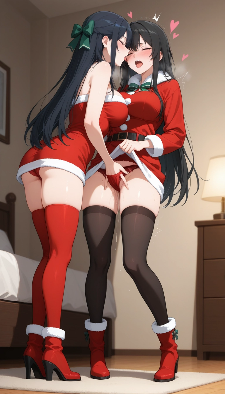 yuri, 2girls, multiple girls, underwear, panties, thighhighs · Yamete.gg