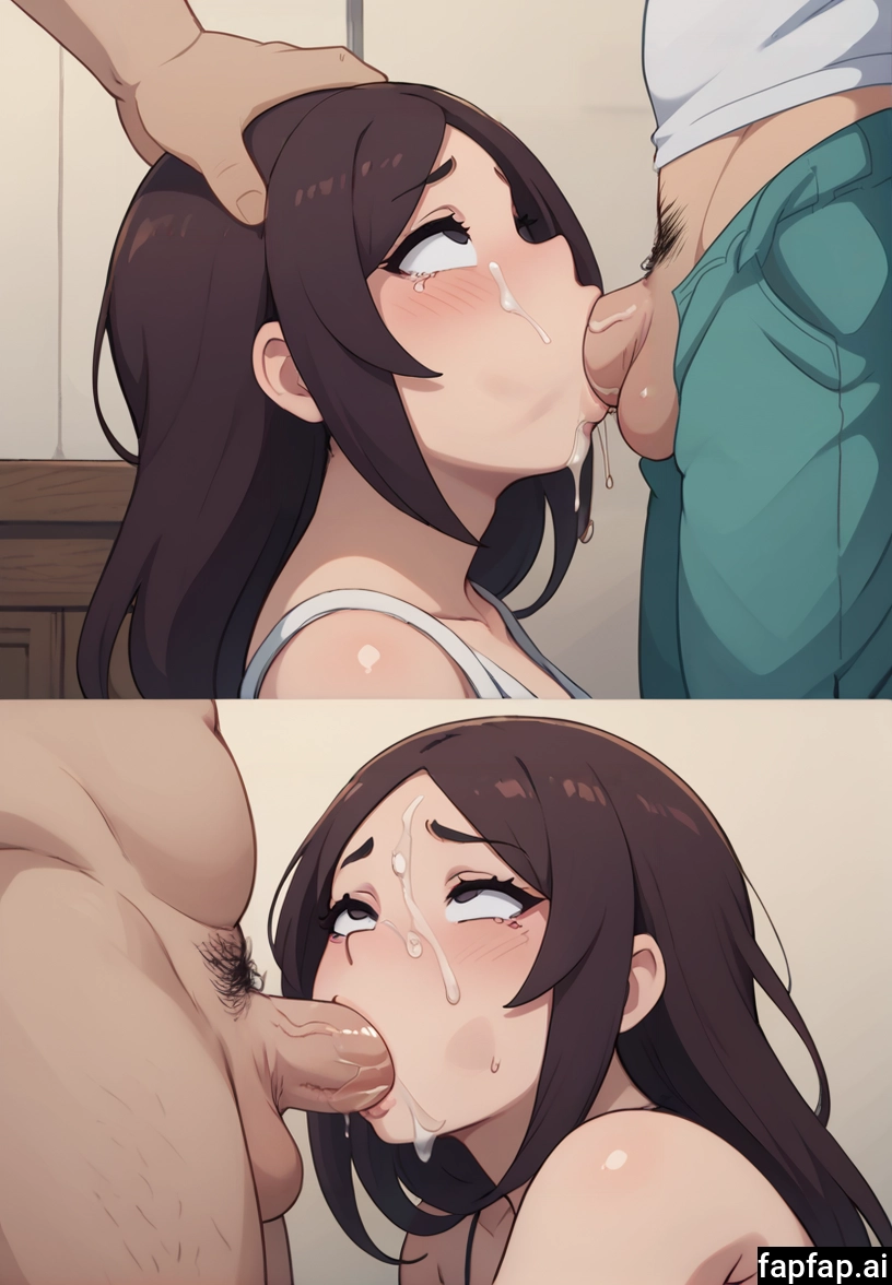 fellatio, penis, oral, male pubic hair, brown hair, pubic hair · Yamete.gg