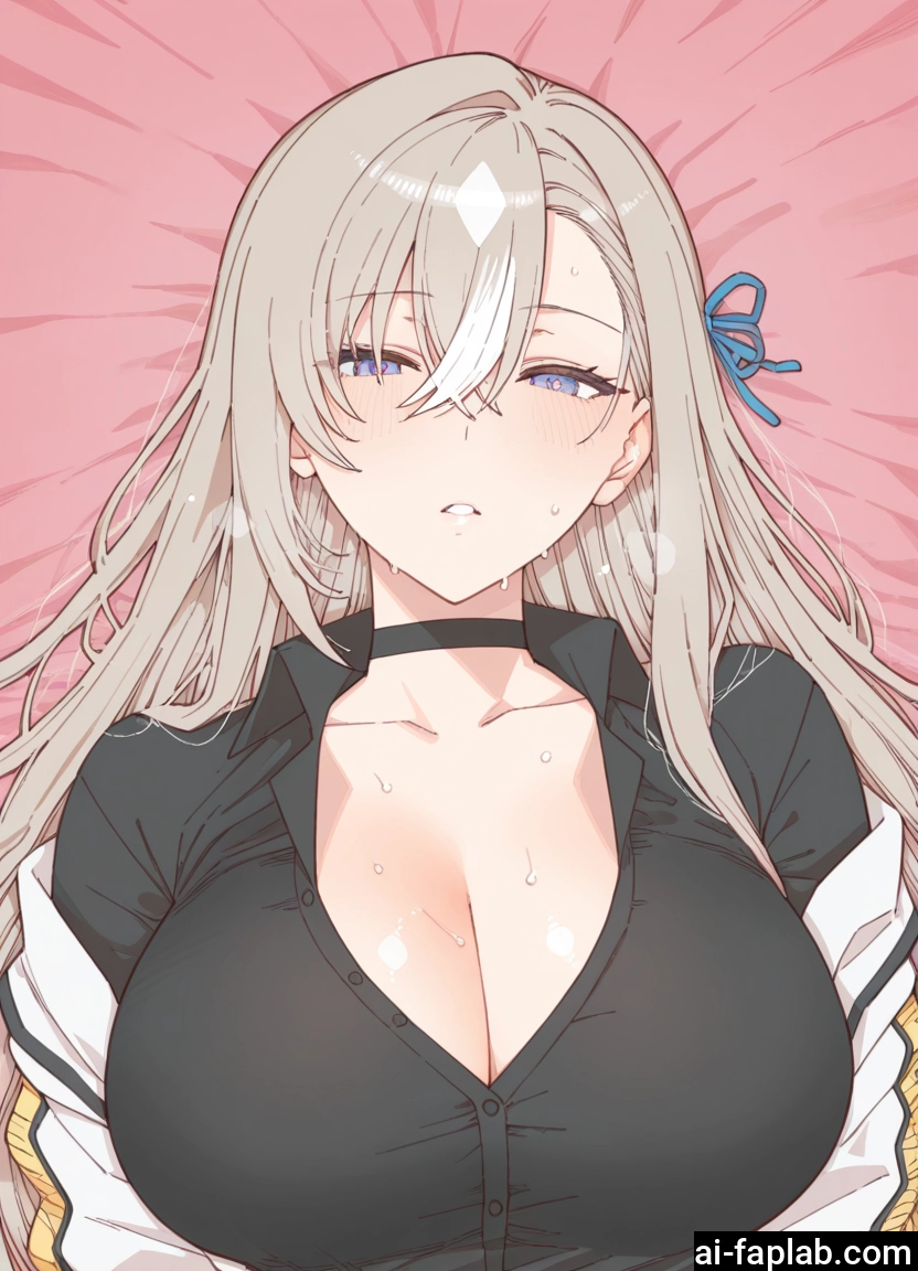 1girl, breasts, cleavage, choker, long hair, solo